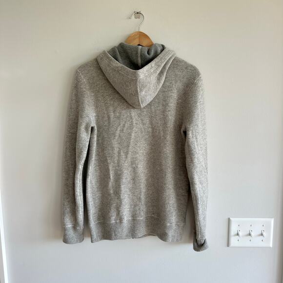 Michael Kors Collection Cashmere Diamanté-Cord Zip Hoodie Sweater Gray M - Picture 3 of 7